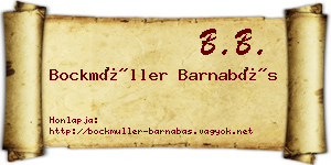 Bockmüller Barnabás névjegykártya